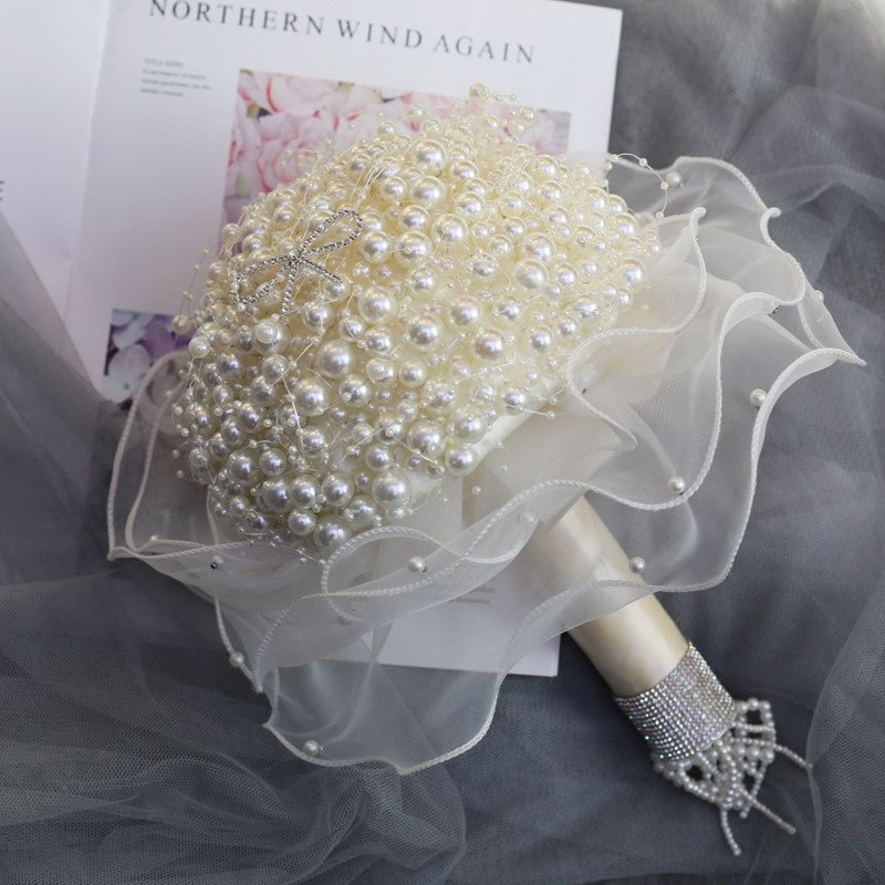 Baby Products Photoshoot - Bridal wedding bouquet pearl crystal diamond