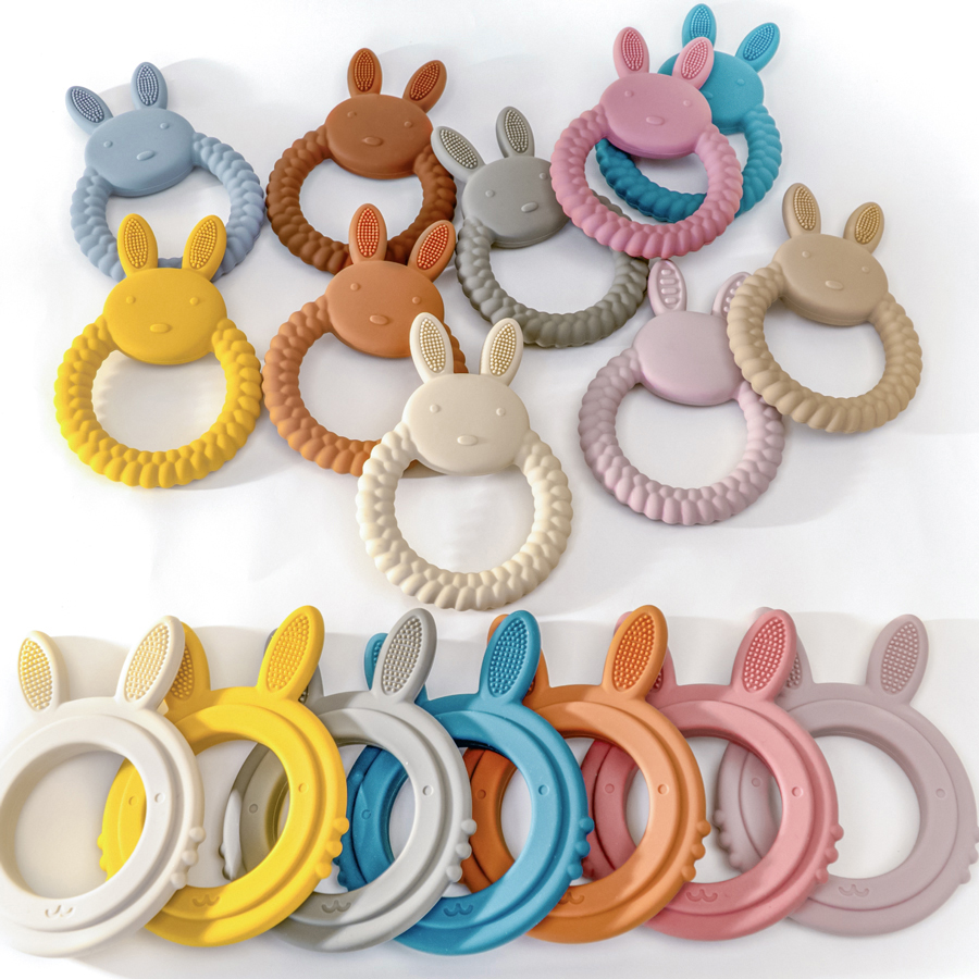 1Pc Baby Silicone Teether Toys - Baby Products Rabbit 评论和价格