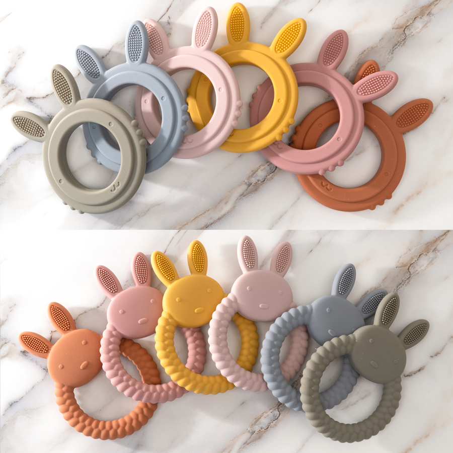 1Pc Baby Silicone Teether Toys - Baby Products Rabbit 评论和价格